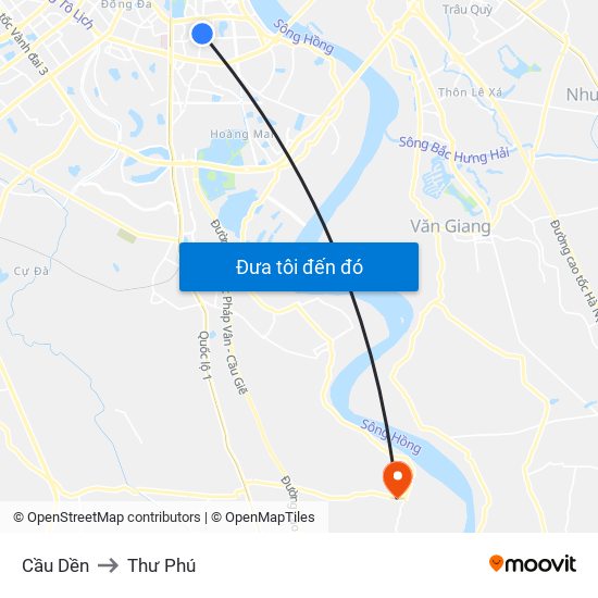Cầu Dền to Thư Phú map