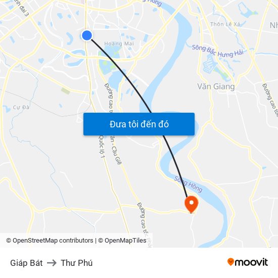 Giáp Bát to Thư Phú map