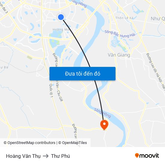 Hoàng Văn Thụ to Thư Phú map