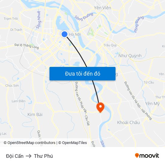 Đội Cấn to Thư Phú map