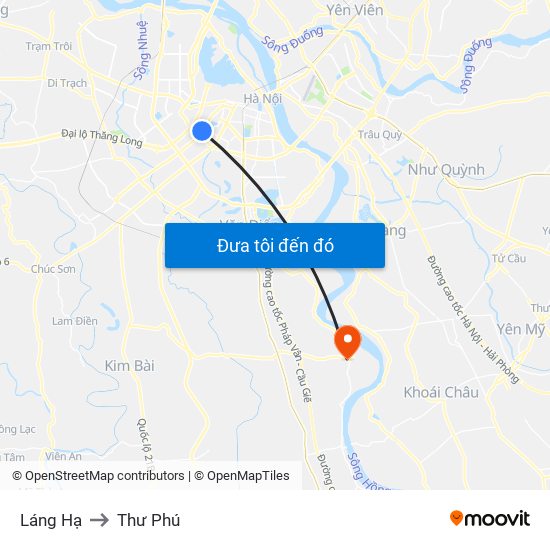 Láng Hạ to Thư Phú map
