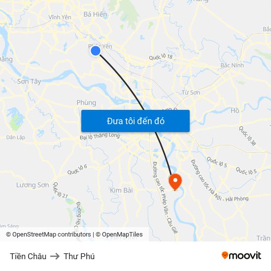 Tiền Châu to Thư Phú map