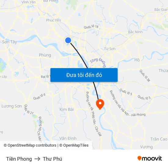 Tiền Phong to Thư Phú map