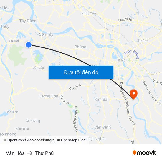 Vân Hòa to Thư Phú map