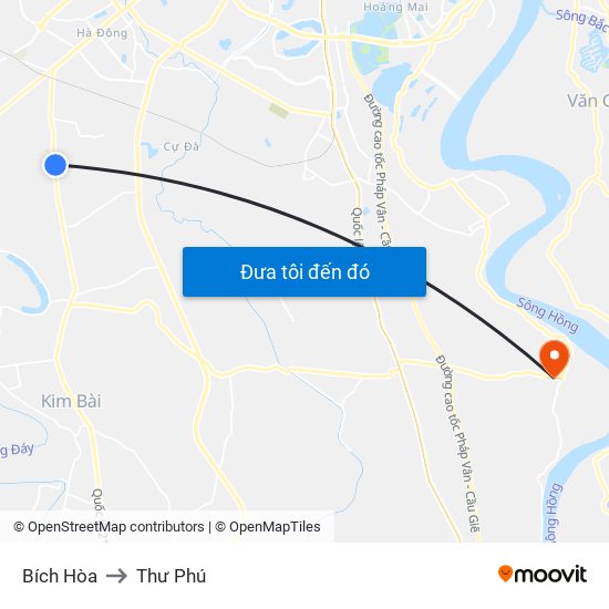 Bích Hòa to Thư Phú map