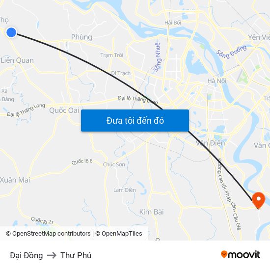 Đại Đồng to Thư Phú map