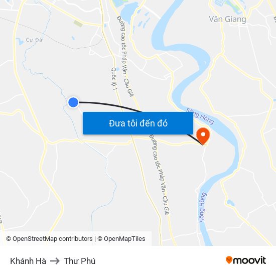 Khánh Hà to Thư Phú map