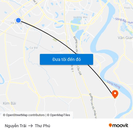 Nguyễn Trãi to Thư Phú map