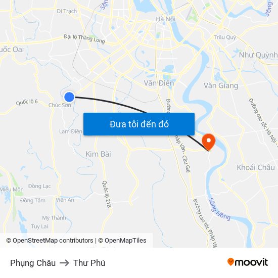 Phụng Châu to Thư Phú map