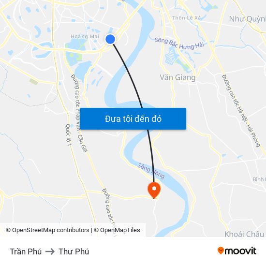 Trần Phú to Thư Phú map