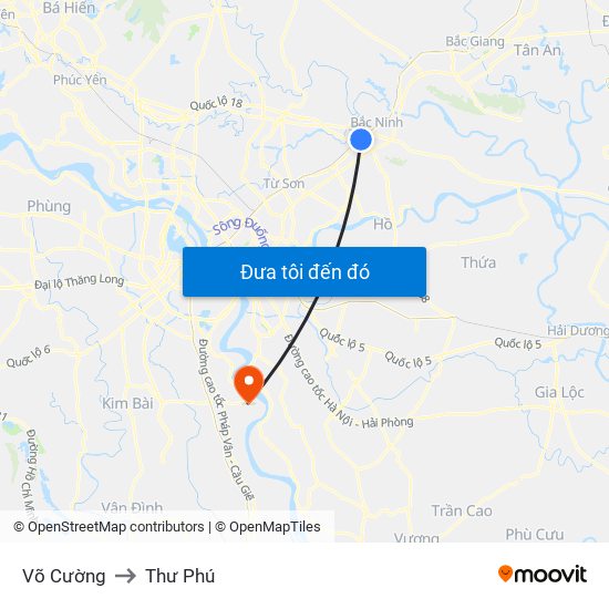 Võ Cường to Thư Phú map
