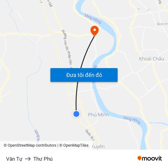 Văn Tự to Thư Phú map