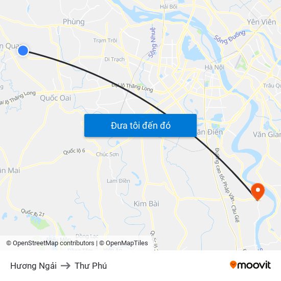 Hương Ngải to Thư Phú map