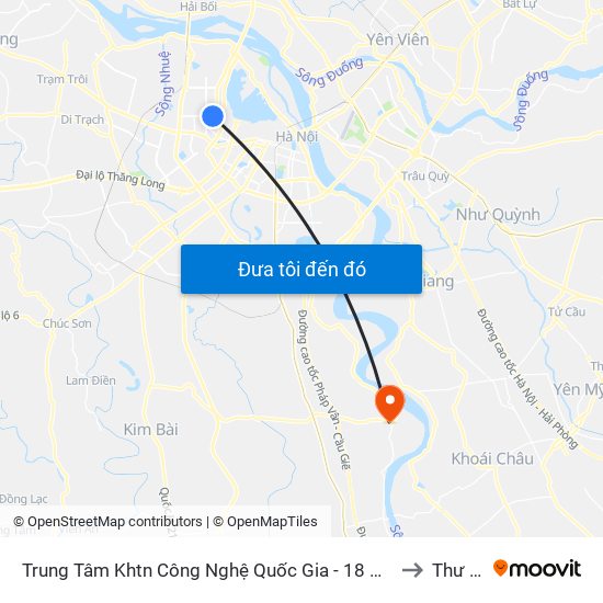 Trung Tâm Khtn Công Nghệ Quốc Gia - 18 Hoàng Quốc Việt to Thư Phú map