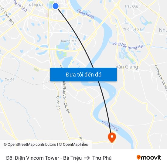 Đối Diện Vincom Tower - Bà Triệu to Thư Phú map