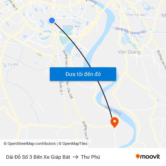 Dải Đỗ Số 3 Bến Xe Giáp Bát to Thư Phú map