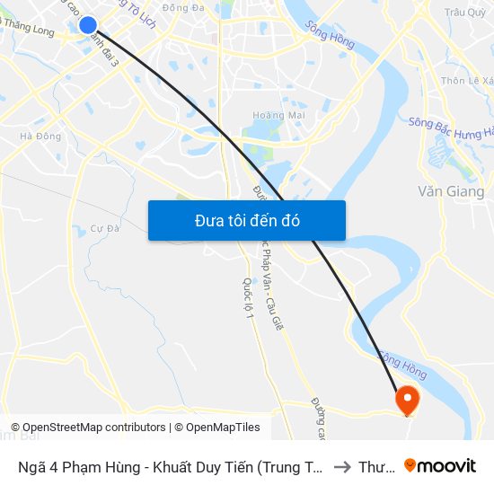 Ngã 4 Phạm Hùng - Khuất Duy Tiến (Trung Tâm Hội Nghị Quốc Gia) to Thư Phú map