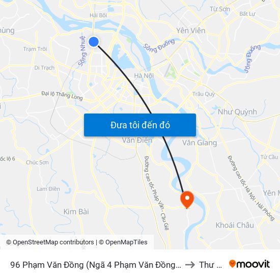 96 Phạm Văn Đồng (Ngã 4 Phạm Văn Đồng - Xuân Đỉnh) to Thư Phú map