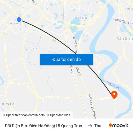 Đối Diện Bưu Điện Hà Đông(15 Quang Trung Hà Đông) to Thư Phú map