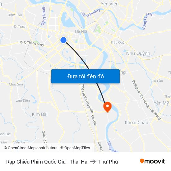 Rạp Chiếu Phim Quốc Gia - Thái Hà to Thư Phú map