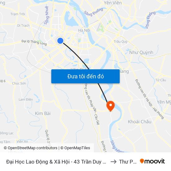 Đại Học Lao Động & Xã Hội - 43 Trần Duy Hưng to Thư Phú map