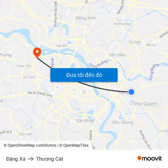 Đặng Xá to Thượng Cát map