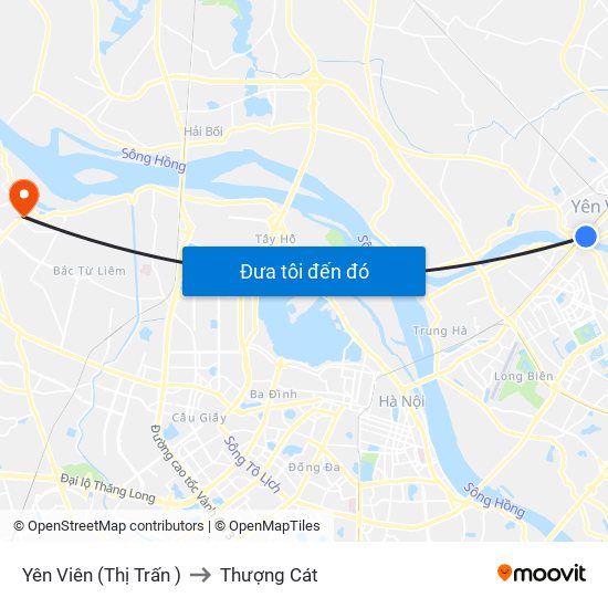 Yên Viên (Thị Trấn ) to Thượng Cát map