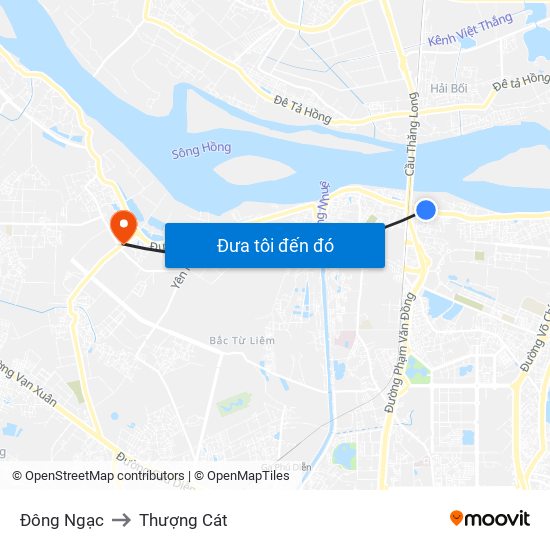 Đông Ngạc to Thượng Cát map