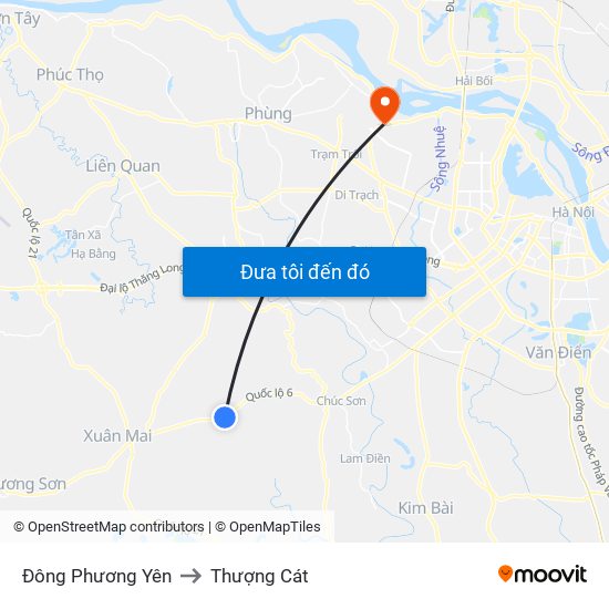 Đông Phương Yên to Thượng Cát map