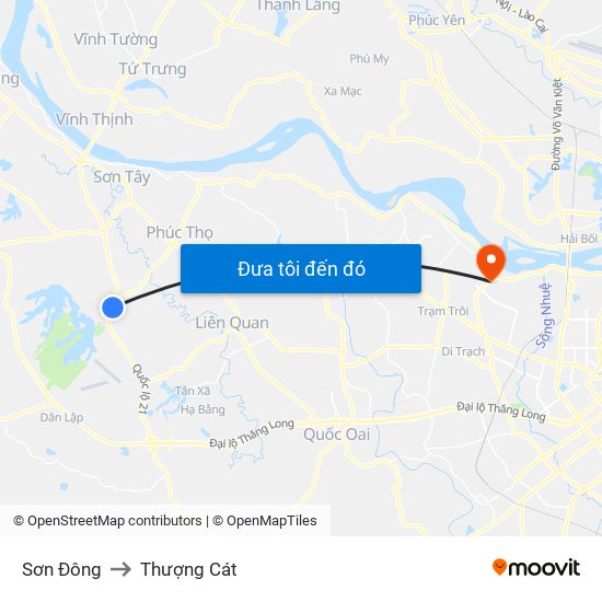 Sơn Đông to Thượng Cát map