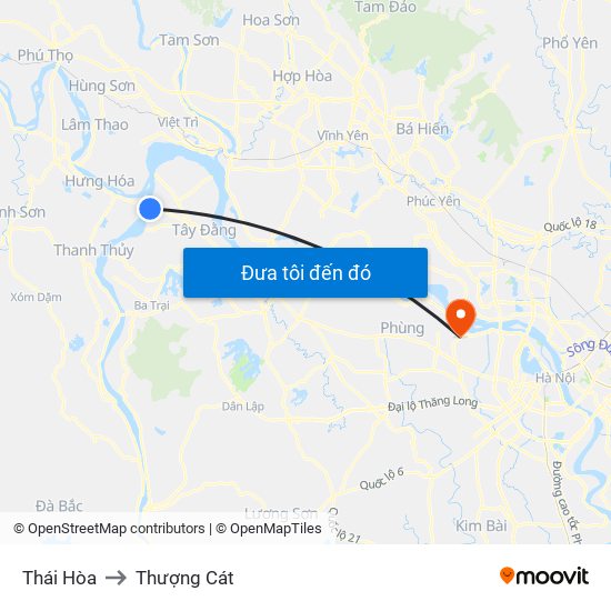 Thái Hòa to Thượng Cát map