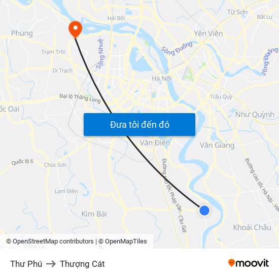 Thư Phú to Thượng Cát map