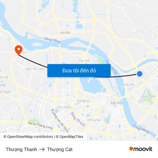 Thượng Thanh to Thượng Cát map