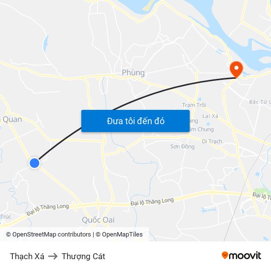 Thạch Xá to Thượng Cát map