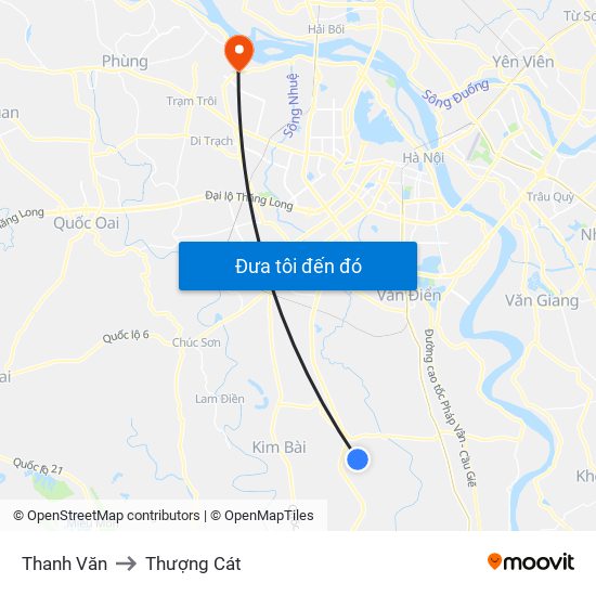Thanh Văn to Thượng Cát map