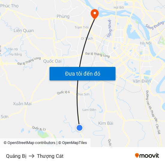 Quảng Bị to Thượng Cát map