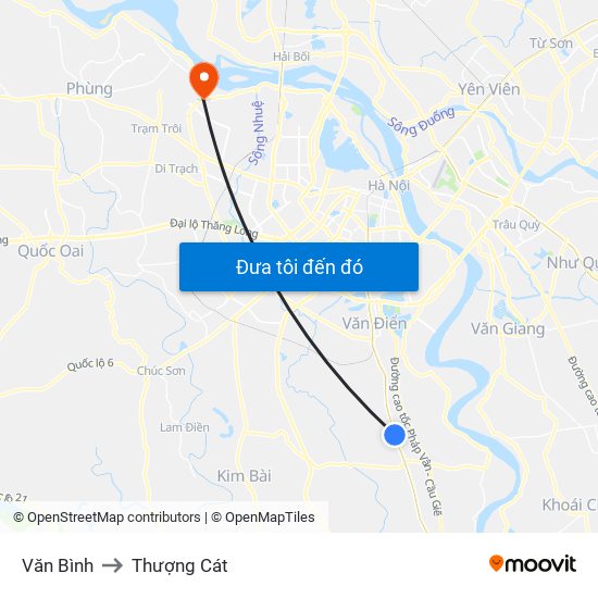 Văn Bình to Thượng Cát map