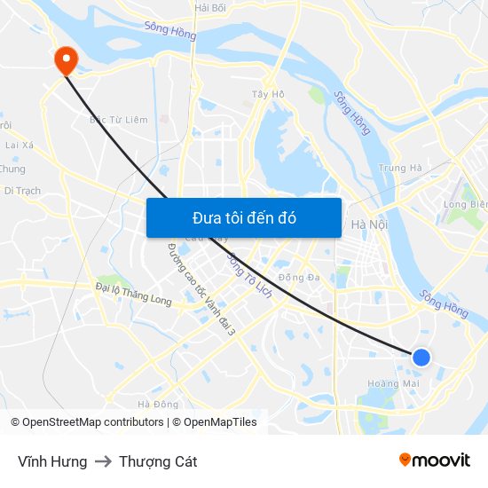 Vĩnh Hưng to Thượng Cát map