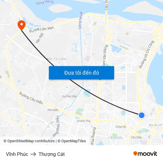 Vĩnh Phúc to Thượng Cát map