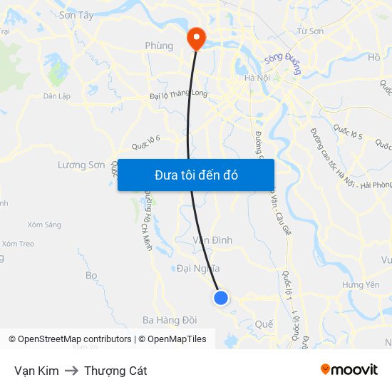 Vạn Kim to Thượng Cát map