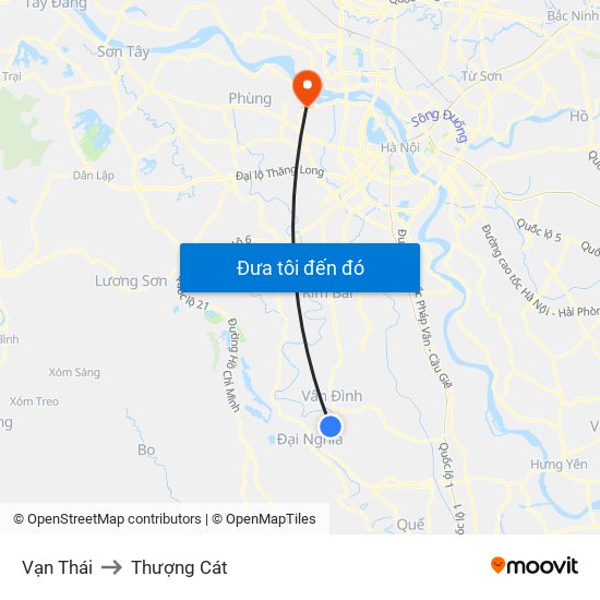 Vạn Thái to Thượng Cát map