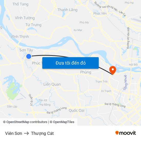 Viên Sơn to Thượng Cát map