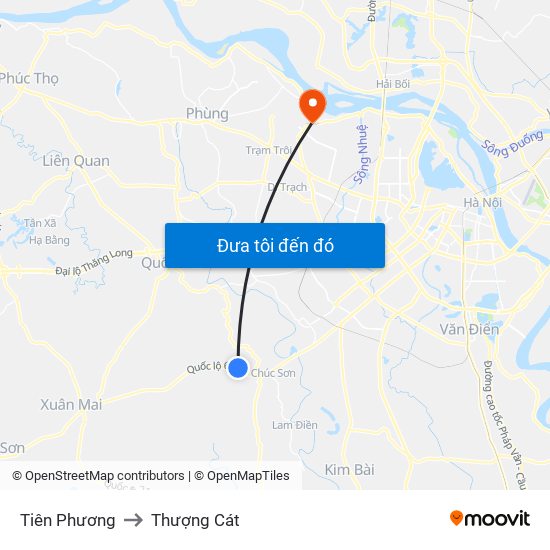 Tiên Phương to Thượng Cát map