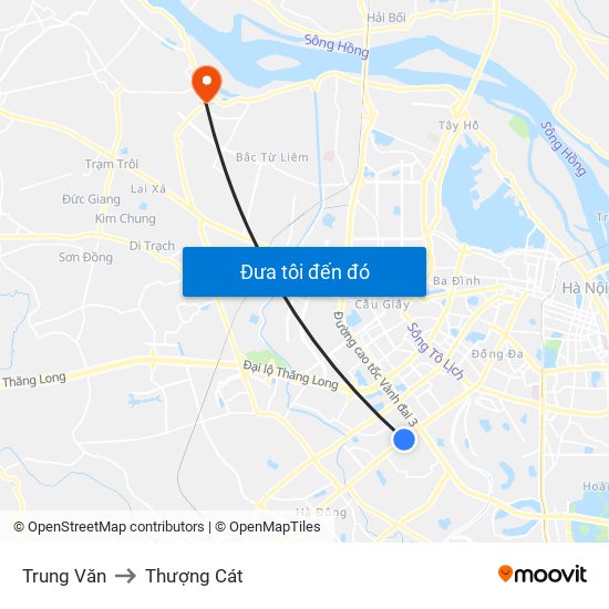Trung Văn to Thượng Cát map