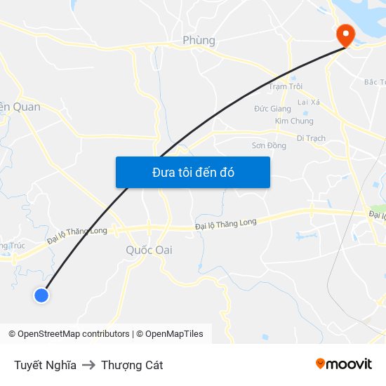 Tuyết Nghĩa to Thượng Cát map