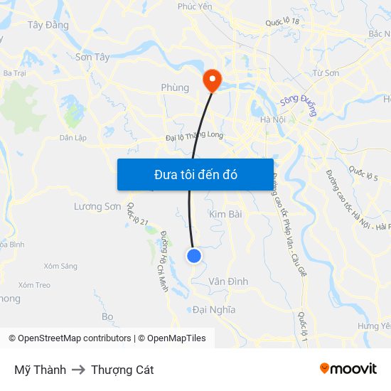 Mỹ Thành to Thượng Cát map