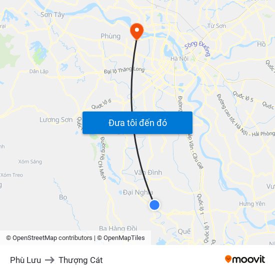 Phù Lưu to Thượng Cát map