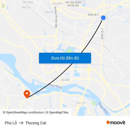 Phù Lỗ to Thượng Cát map