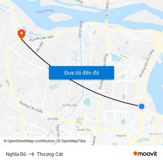 Nghĩa Đô to Thượng Cát map