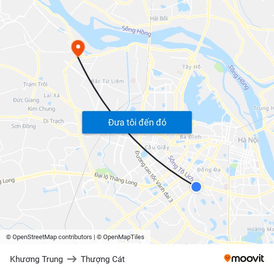 Khương Trung to Thượng Cát map